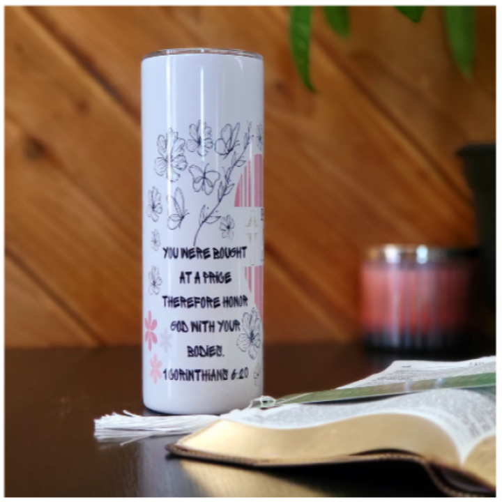 Proclaim Faith Tumbler: Handcrafted 20oz  – Bought with a price