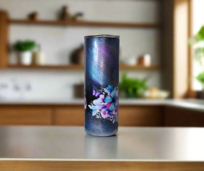 Proclaim Tumbler: Handcrafted 20oz Stainless Steel Tumbler – Galaxies blue skies.