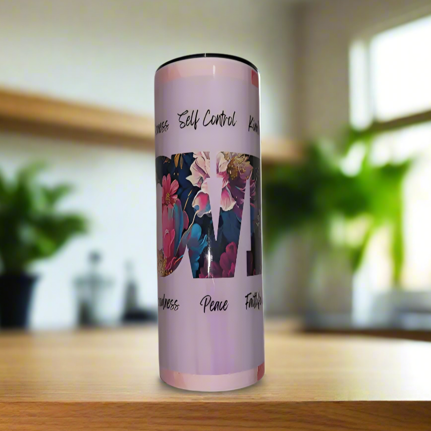 Proclaim Tumbler: Handcrafted 20oz Stainless Steel Tumbler –Fruit of the Spirit - Proclaim Faith Apparel and Accs.