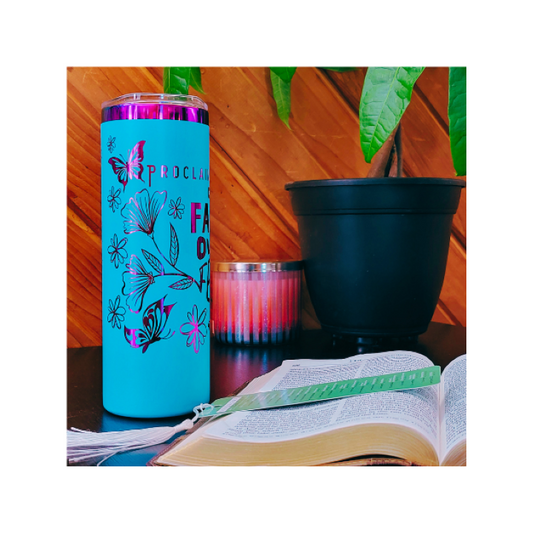 Proclaim Faith Tumbler: Handcrafted 20oz  –Proclaim Faith Over Fear Blue